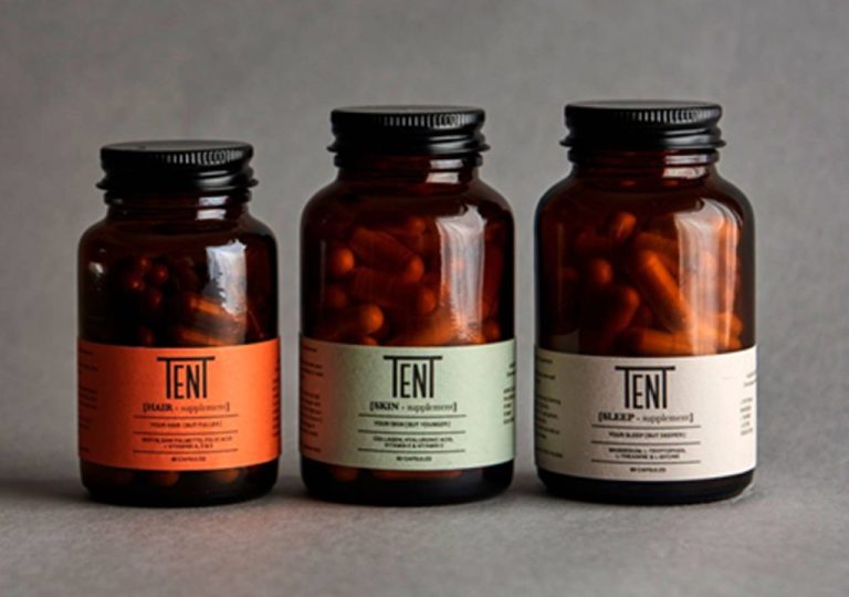 Pharmaceutical labels on medicine packaging with dosage info