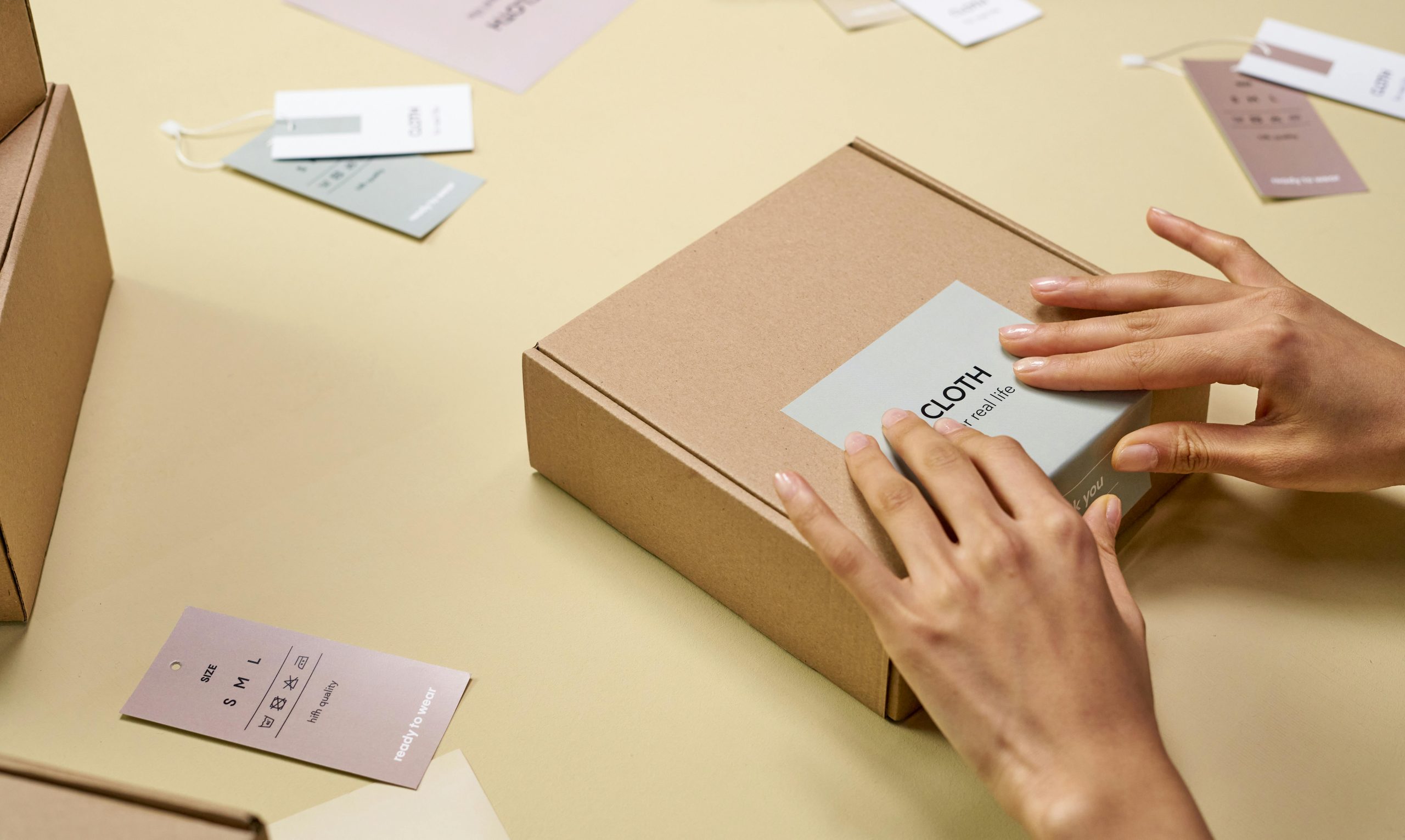 Applying a product label to packaging
