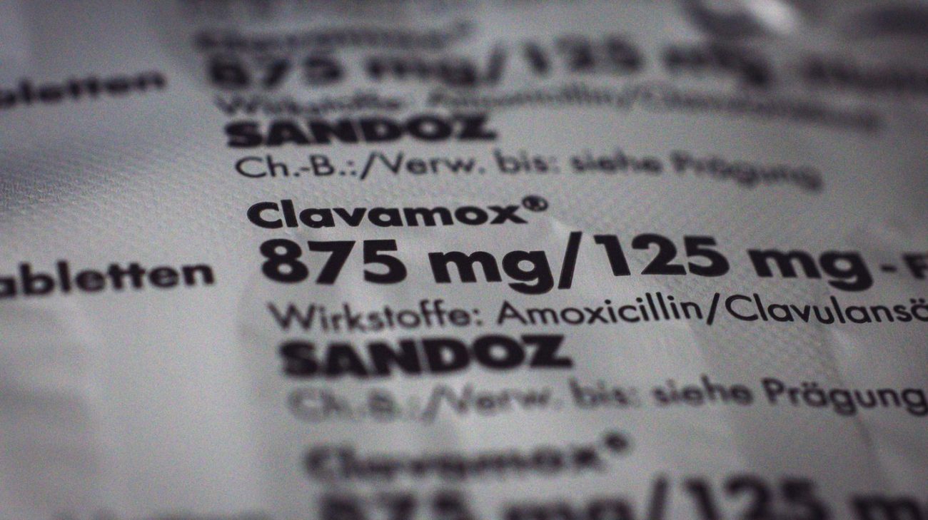 Medicine pack printed with dosage, batch and date information
