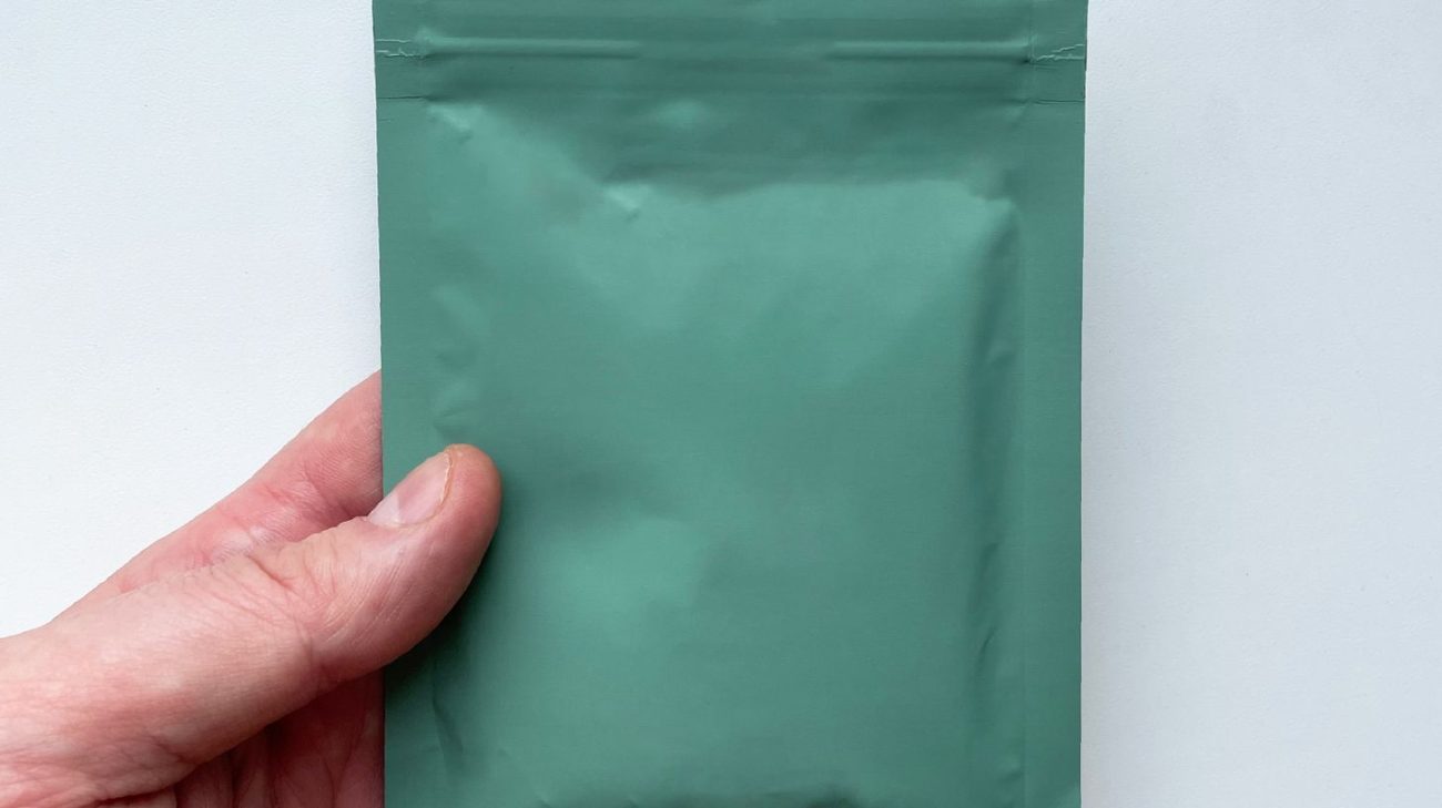 A resealable film pouch of the kind coded directly by an overprinter